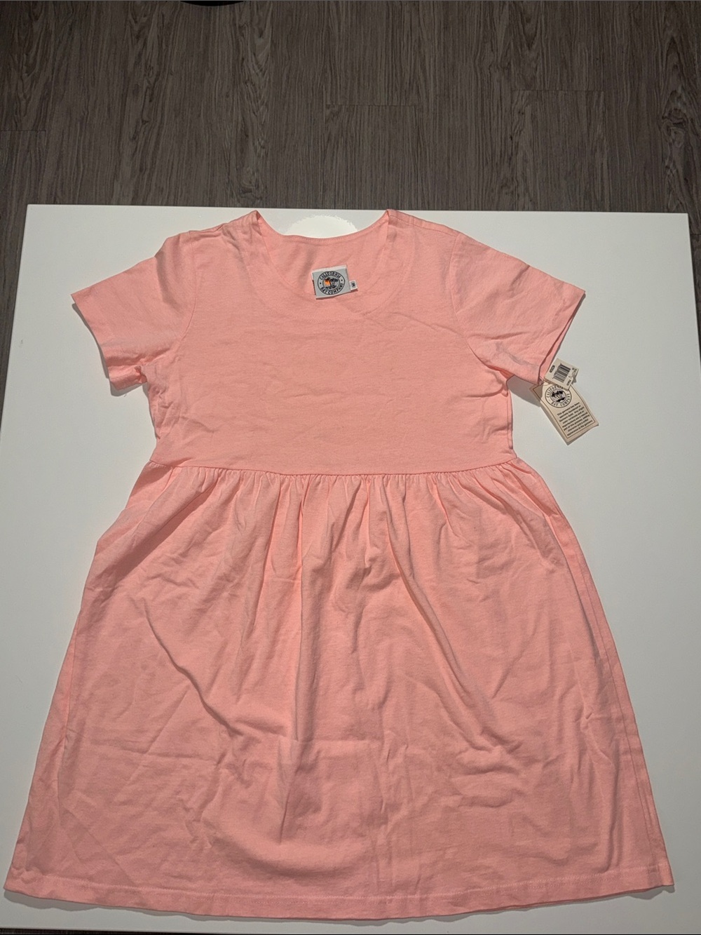 California bay Company Girls ' Short Sleeve Casual Dress in Peach Pink Size M